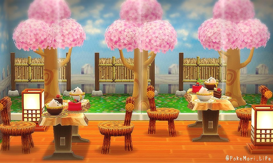 ポケ森 おしゃれな桜カフェレイアウトが大人気 お花見家具で春らしく ポケ森攻略ガイド